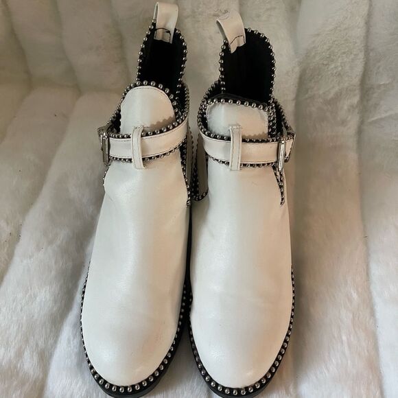 Sergio Todzi GF0707 white studded ankle boots with adjustable buckle str… - Picture 3 of 12